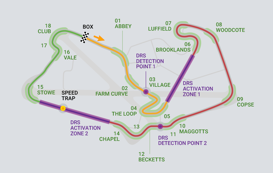 Formula 1 2023 - England GP map